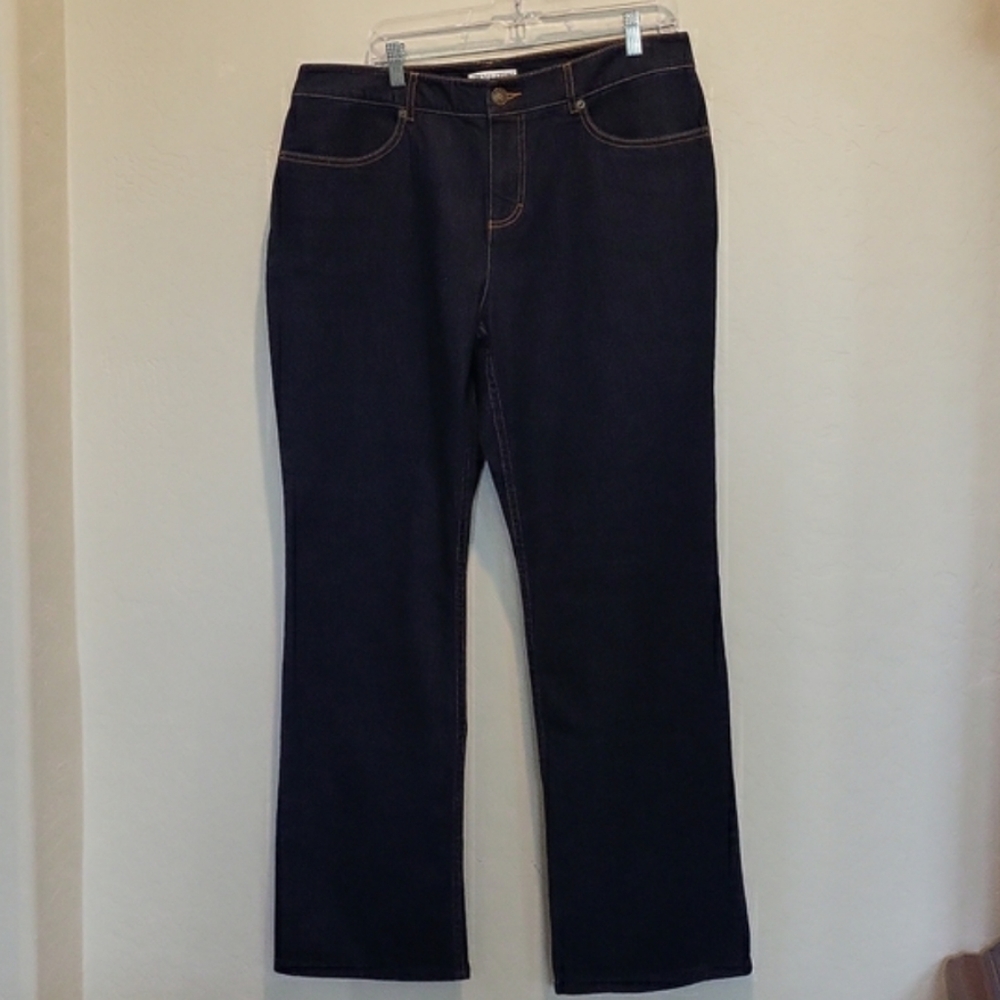Pendleton Dark Wash Boot Cut Jeans Straight Leg Curve Denim Plus Size 14